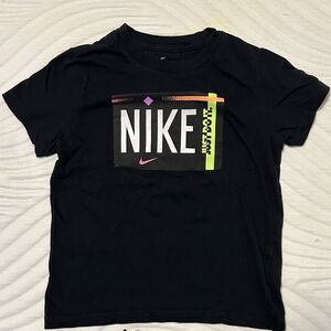 Nike Kids Black Tee with Colorful Accents